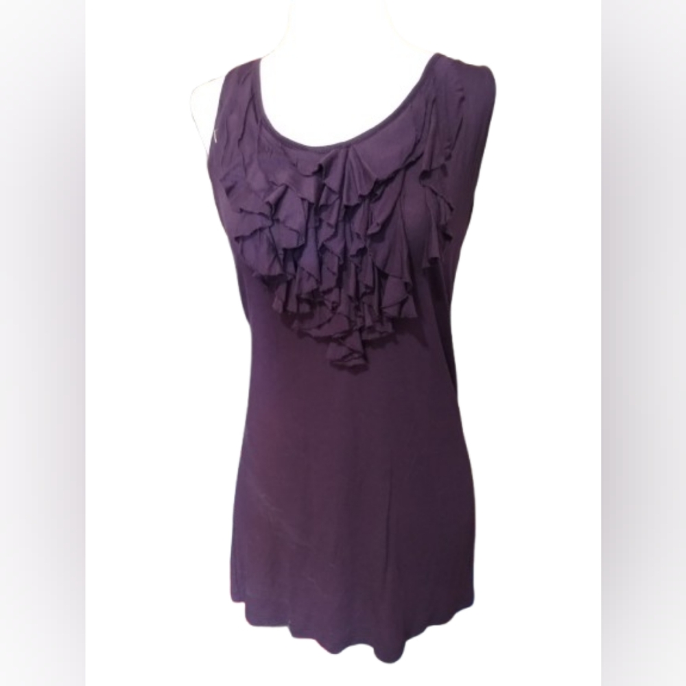 NWOT Mossimo Purple Tank Top With Purple Ruffle Sleeveless Top